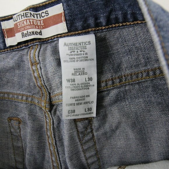 Levi Strauss Signature Men's Relaxed Jeans Dark 38 - Picture 4 of 8